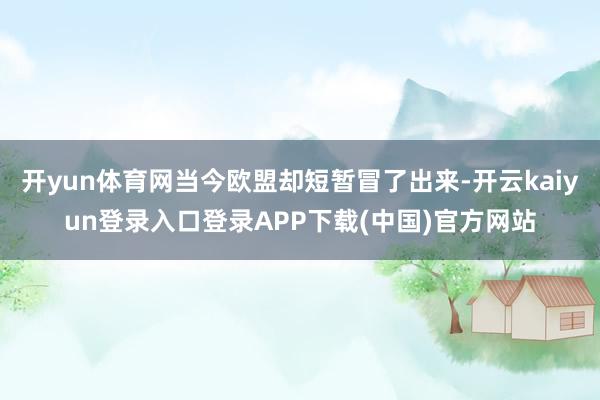 开yun体育网当今欧盟却短暂冒了出来-开云kaiyun登录入口登录APP下载(中国)官方网站