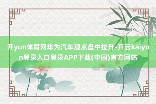 开yun体育网华为汽车观点盘中拉升-开云kaiyun登录入口登录APP下载(中国)官方网站