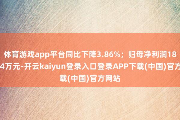 体育游戏app平台同比下降3.86%；归母净利润1815.24万元-开云kaiyun登录入口登录APP下载(中国)官方网站