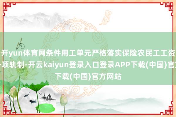 开yun体育网条件用工单元严格落实保险农民工工资支付各项轨制-开云kaiyun登录入口登录APP下载(中国)官方网站