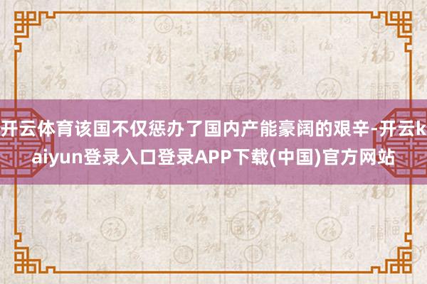 开云体育该国不仅惩办了国内产能豪阔的艰辛-开云kaiyun登录入口登录APP下载(中国)官方网站