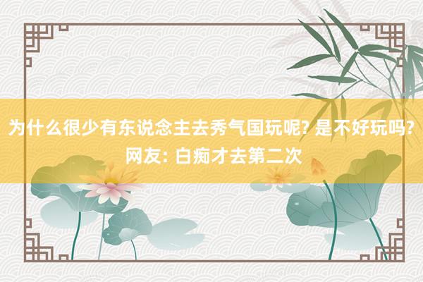 为什么很少有东说念主去秀气国玩呢? 是不好玩吗? 网友: 白痴才去第二次