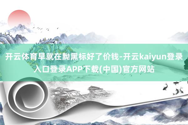 开云体育早就在黝黑标好了价钱-开云kaiyun登录入口登录APP下载(中国)官方网站